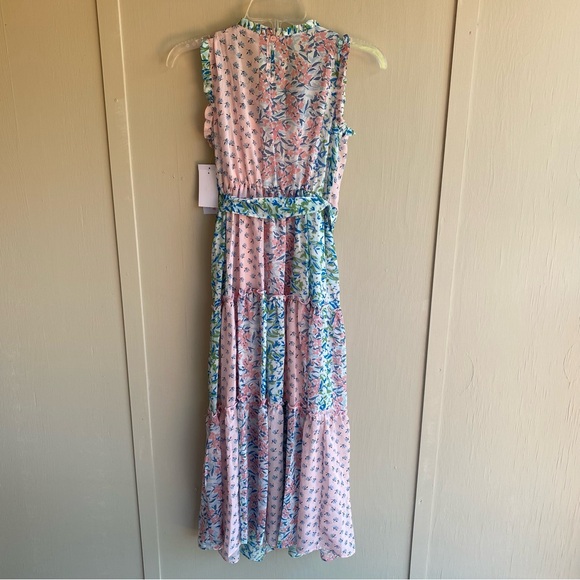 Bonnie Jean Pink and Blue Floral Kids Casual Dress - Picture 7 of 10